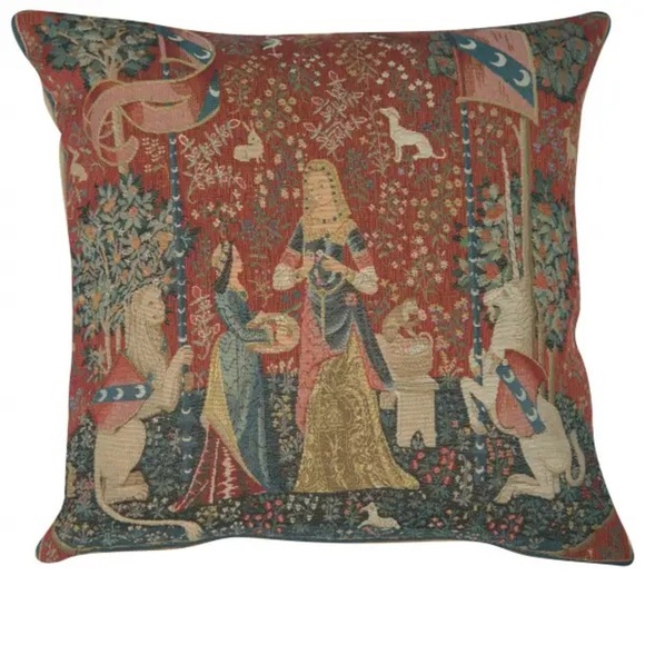 The Smell The Lady at The Unicorn 1 Large French MCM Tapestry Pillow Sham 16x16 - Picture 3 of 13